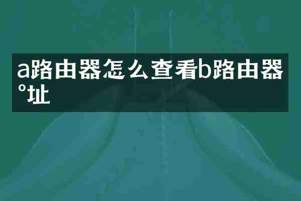 a路由器怎么查看b路由器地址