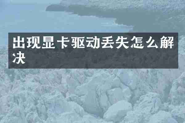 出现显卡驱动丢失怎么解决