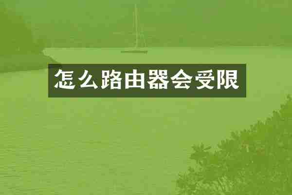 怎么路由器会受限