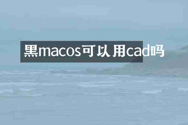 黑macos可以用cad吗