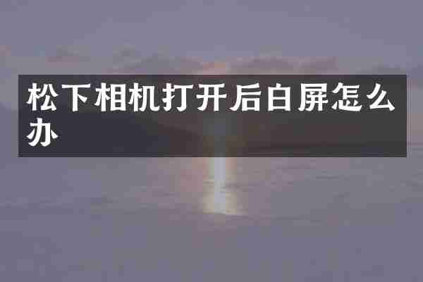松下相机打开后白屏怎么办