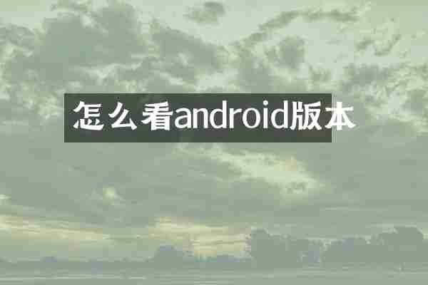 怎么看android版本