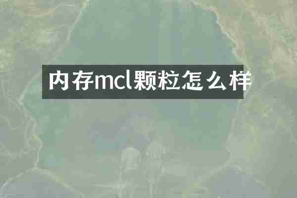 内存mcl颗粒怎么样