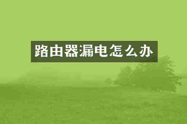 路由器漏电怎么办