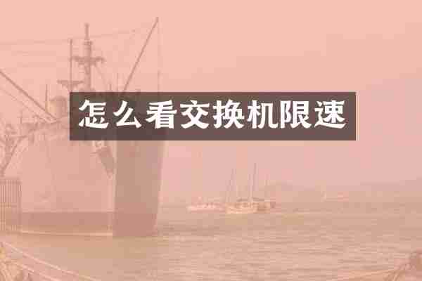 怎么看交换机限速