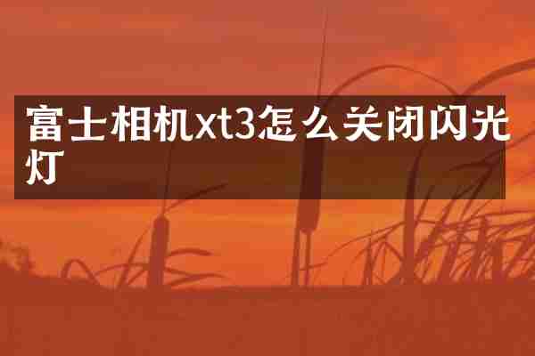 富士相机xt3怎么关闭闪光灯