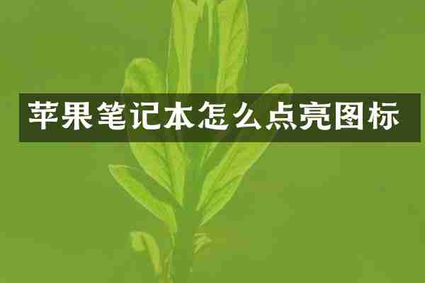 苹果笔记本怎么点亮图标