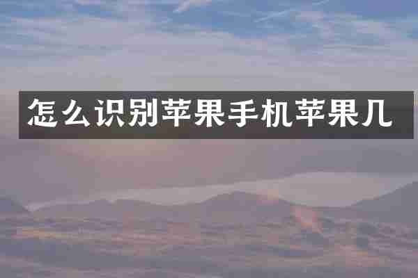 怎么识别苹果手机苹果几