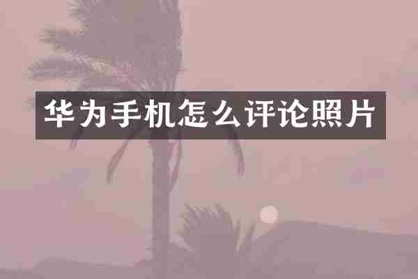 华为手机怎么评论照片