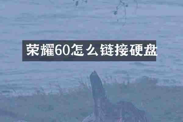 荣耀60怎么链接硬盘