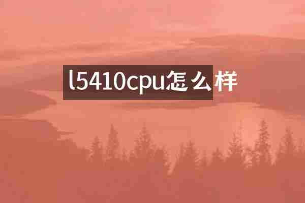 l5410cpu怎么样