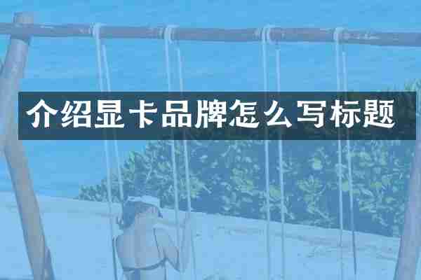介绍显卡品牌怎么写标题