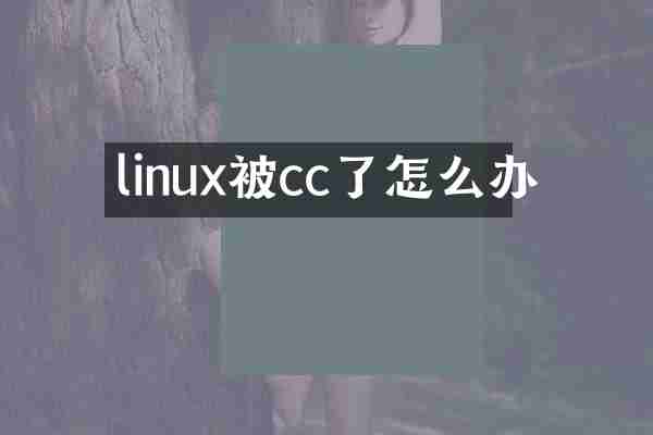 linux被cc了怎么办