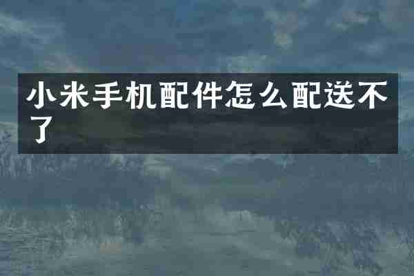 小米手机配件怎么配送不了
