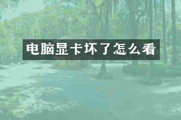 电脑显卡坏了怎么看