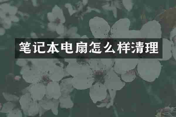 笔记本电扇怎么样清理