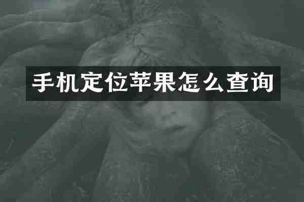 手机定位苹果怎么查询