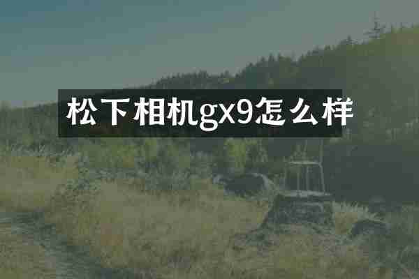 松下相机gx9怎么样