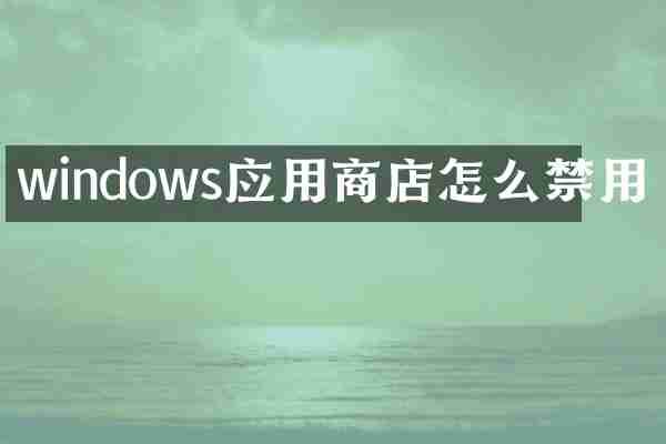 windows应用商店怎么禁用