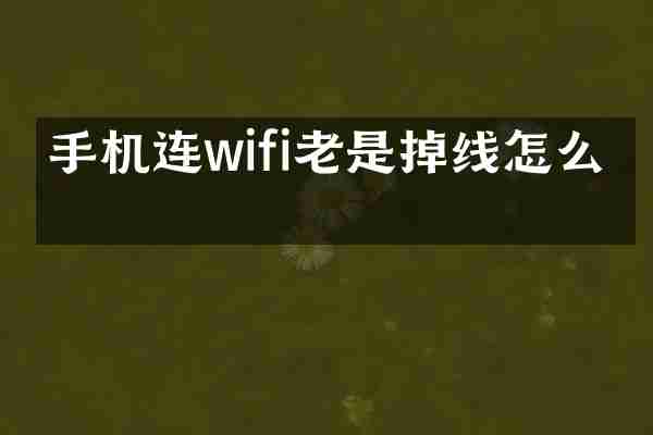 手机连wifi老是掉线怎么办