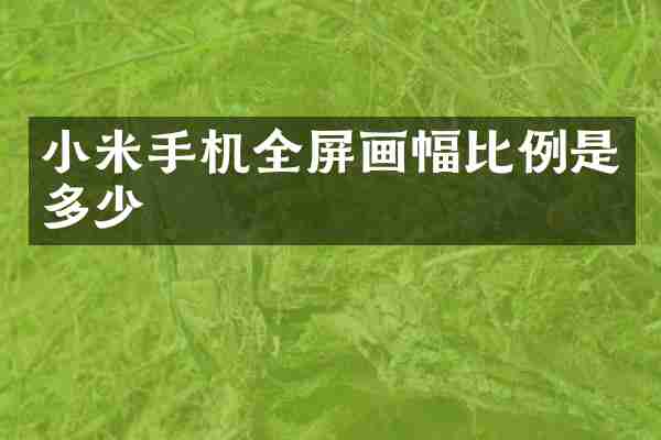 小米手机全屏画幅比例是多少