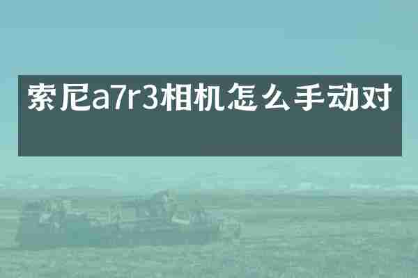 索尼a7r3相机怎么手动对焦