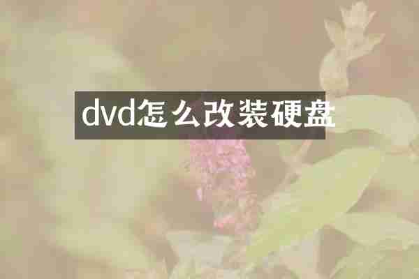 dvd怎么改装硬盘