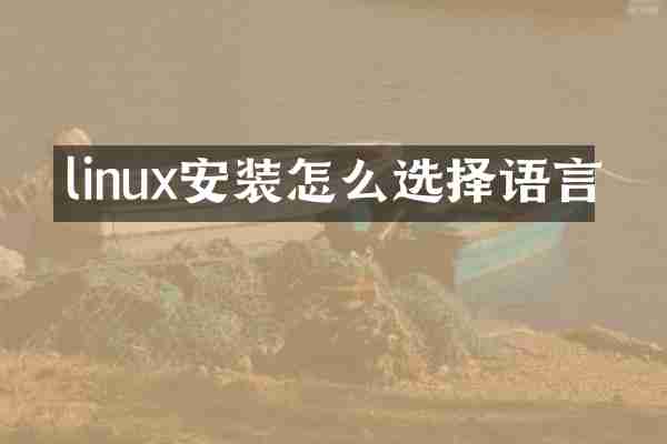 linux安装怎么选择语言