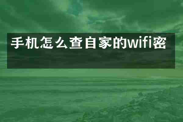 手机怎么查自家的wifi密码