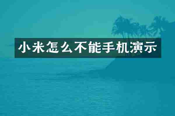 小米怎么不能手机演示