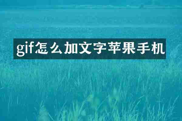 gif怎么加文字苹果手机