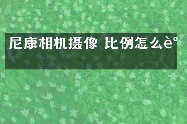 尼康相机摄像 比例怎么调