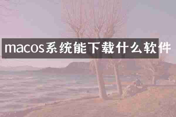 macos系统能下载什么软件