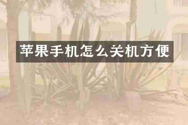 苹果手机怎么关机方便