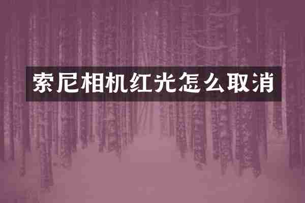 索尼相机红光怎么取消