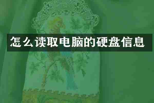 怎么读取电脑的硬盘信息