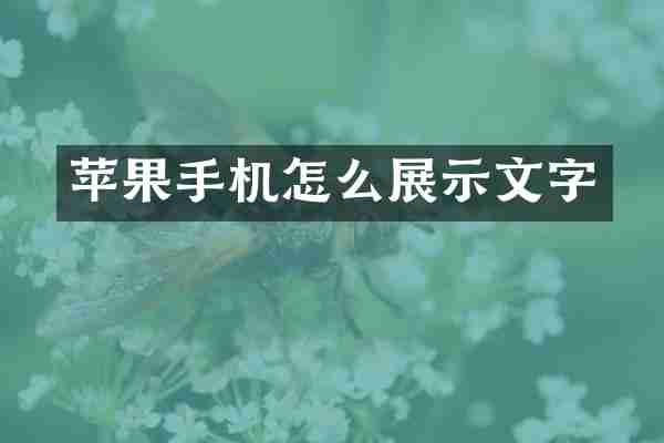 苹果手机怎么展示文字