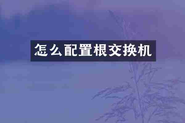 怎么配置根交换机