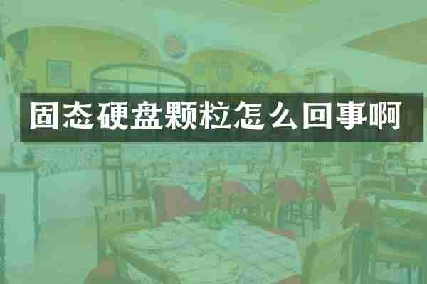 固态硬盘颗粒怎么回事啊