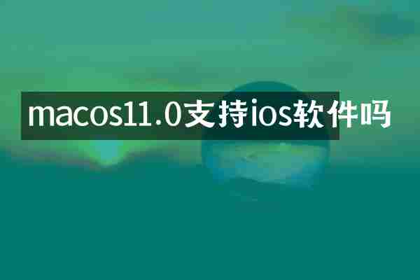 macos11.0支持ios软件吗
