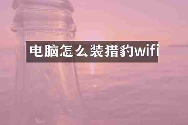 电脑怎么装猎豹wifi