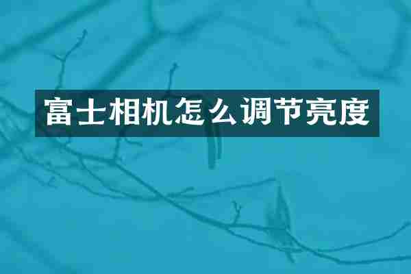 富士相机怎么调节亮度