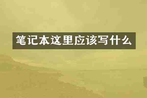 笔记本这里应该写什么