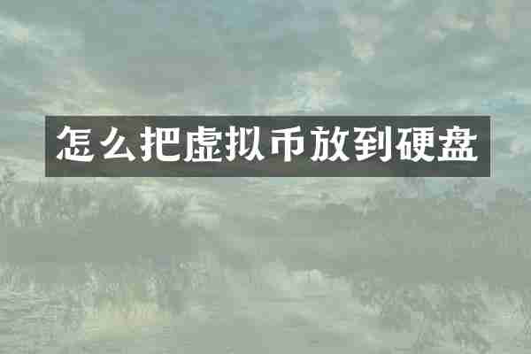 怎么把虚拟币放到硬盘