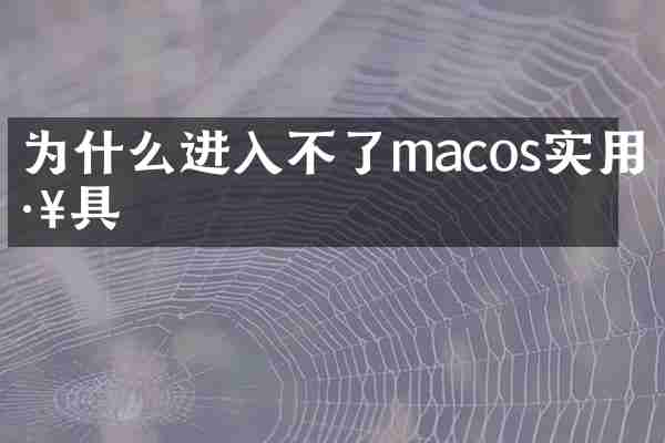 为什么进入不了macos实用工具