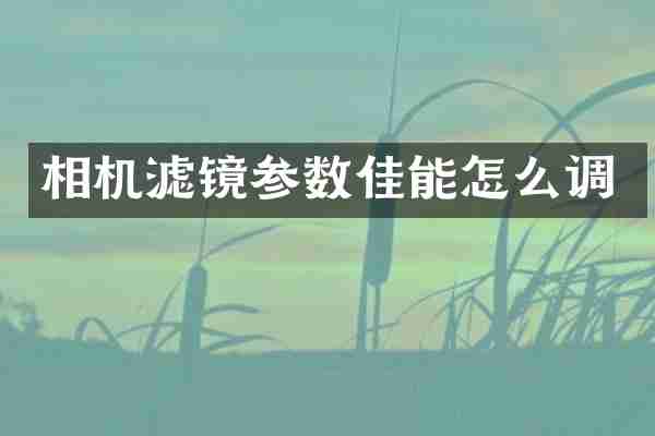 相机滤镜参数佳能怎么调