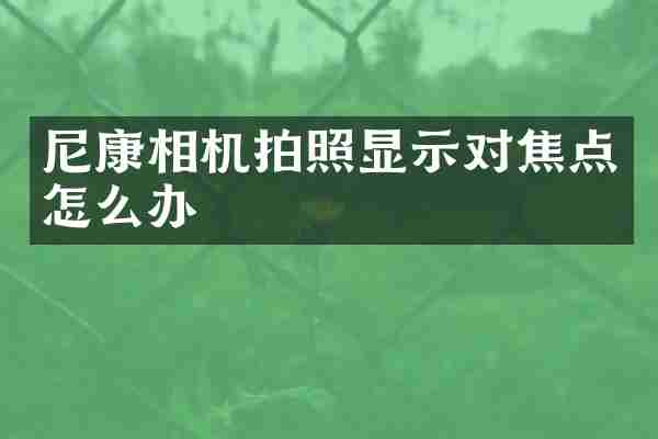 尼康相机拍照显示对焦点怎么办