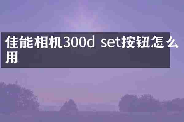 佳能相机300d set按钮怎么使用