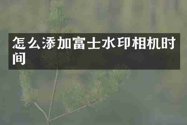 怎么添加富士水印相机时间