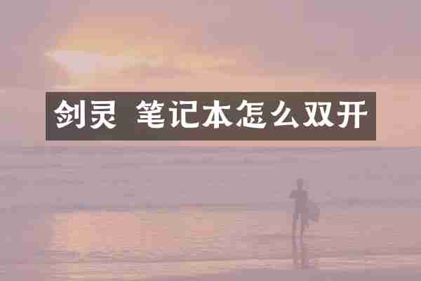 剑灵 笔记本怎么双开